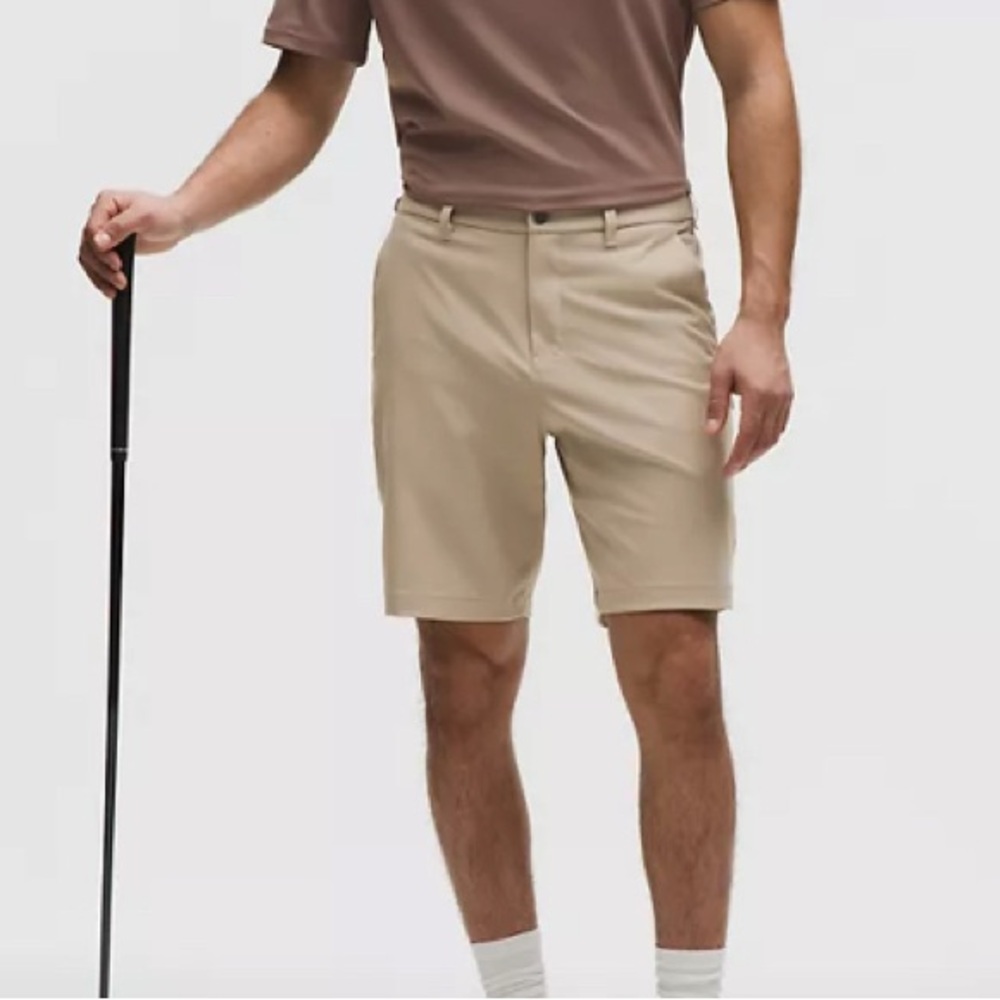 lululemon athletica Beige Flat Front Shorts size 34-35 like new